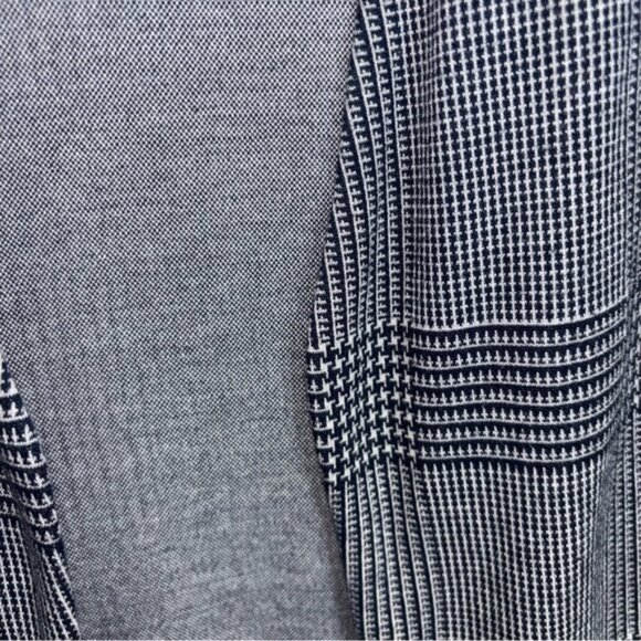Tart Women’s XL Navy White Houndstooth Blazer Open Cardigan Sweater Pockets - Picture 9 of 10
